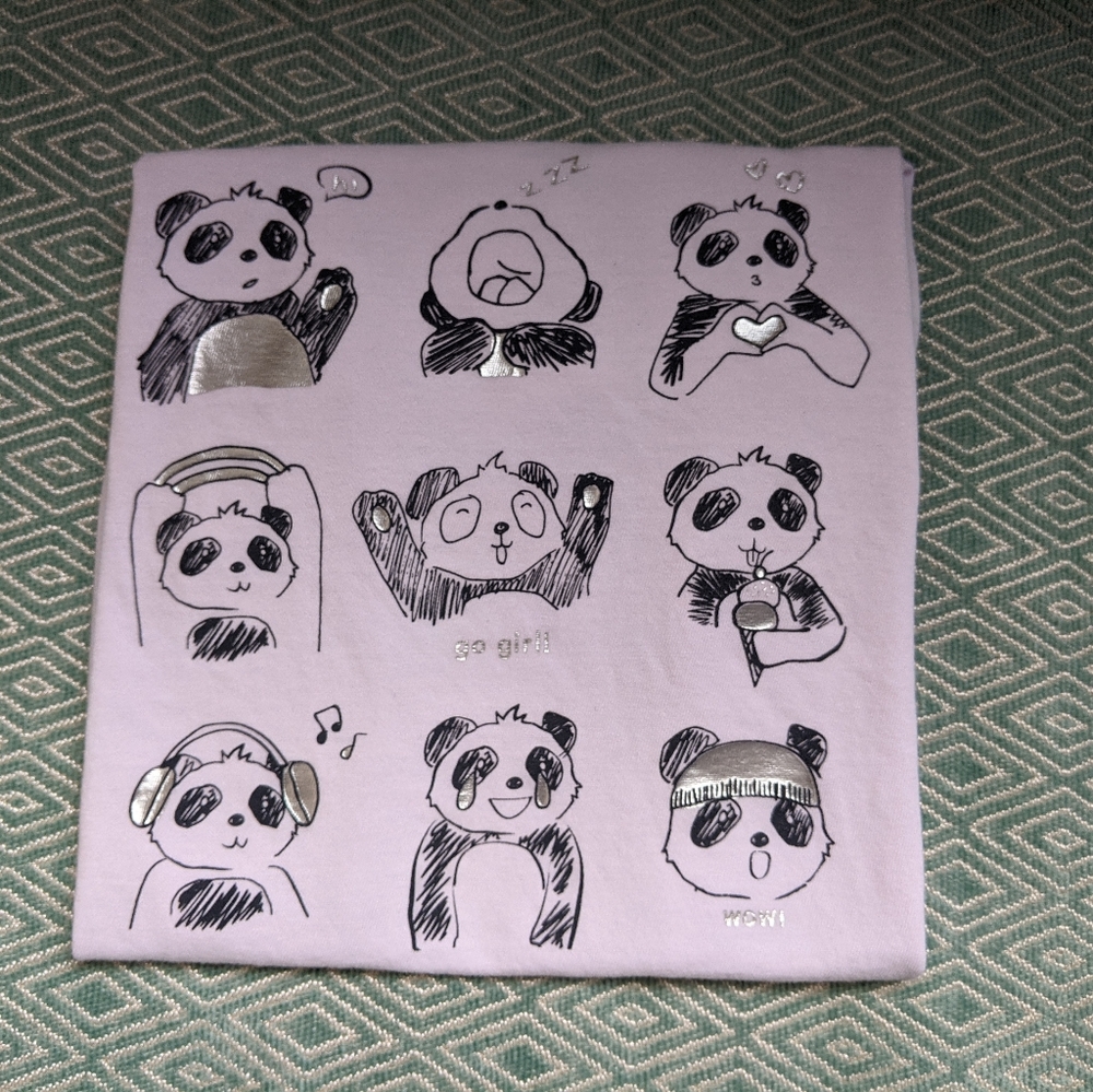 Gap Girl's Panda Expression Short Sleeve